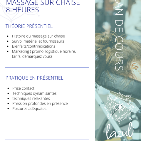 Formation massage sur chaise - Centre Lazuli